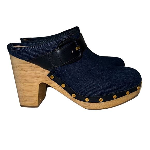 Brand New Veronica Beard Dacey Blue Denim Clogs Mule Size 9 - Picture 2 of 12